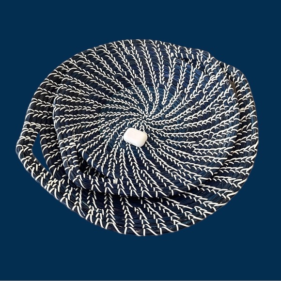 Royal Blue Jumbo Weave Baskets - Picture 2 of 12